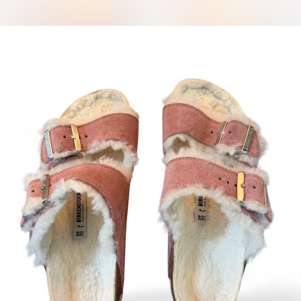 Birkenstock Blush Pink Arizona Shearling – Trendy Socks Street Style Ready